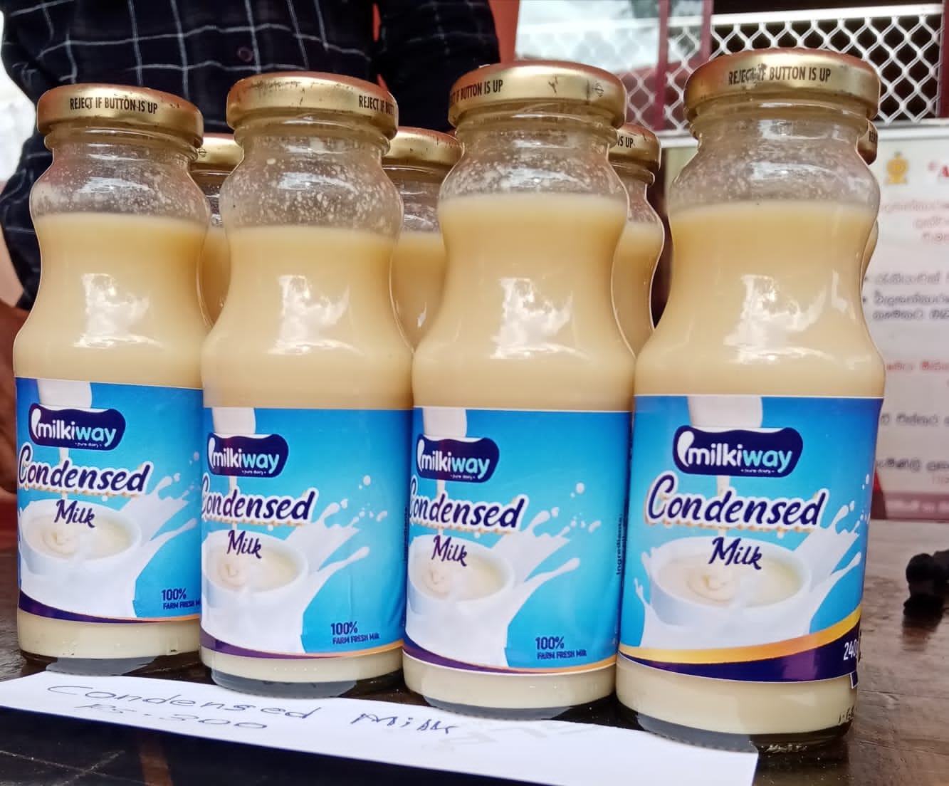 Milkiway condensed milk on display